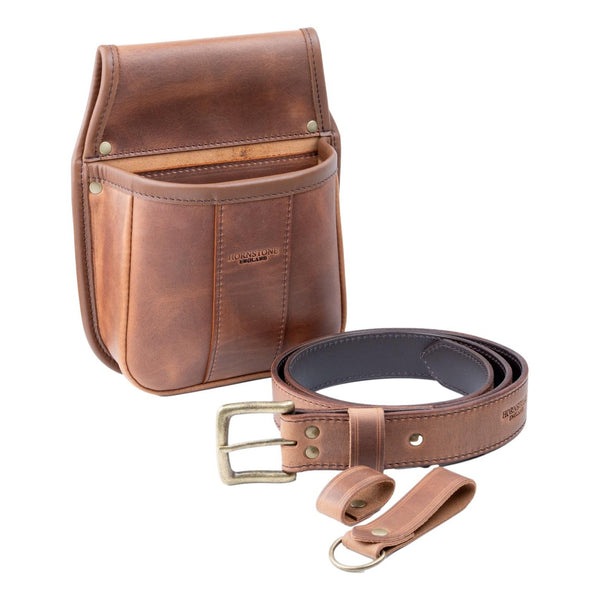 Shotgun Cartridge Pouch Spiced Tan Distressed Leather Holds 50 x 12g