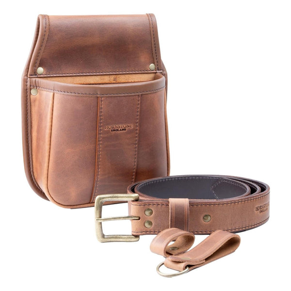 Shotgun Cartridge Pouch Spiced Tan Distressed Leather Holds 50 x 12g