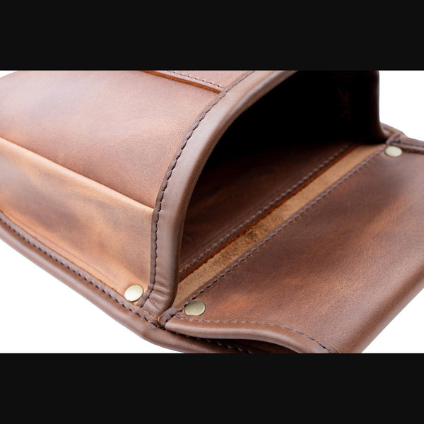 Shotgun Cartridge Pouch Spiced Tan Distressed Leather Holds 50 x 12g
