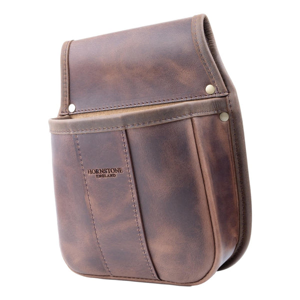Shotgun Cartridge Pouch Old Brown Style leather Holds 50 + Cartridges