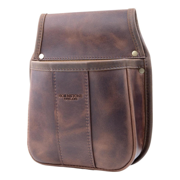Shotgun Cartridge Pouch Old Brown Style leather Holds 50 + Cartridges