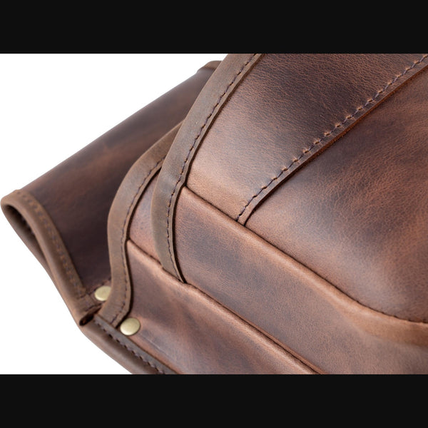 Shotgun Cartridge Pouch Old Brown Leather Double Pocket RGB/DP