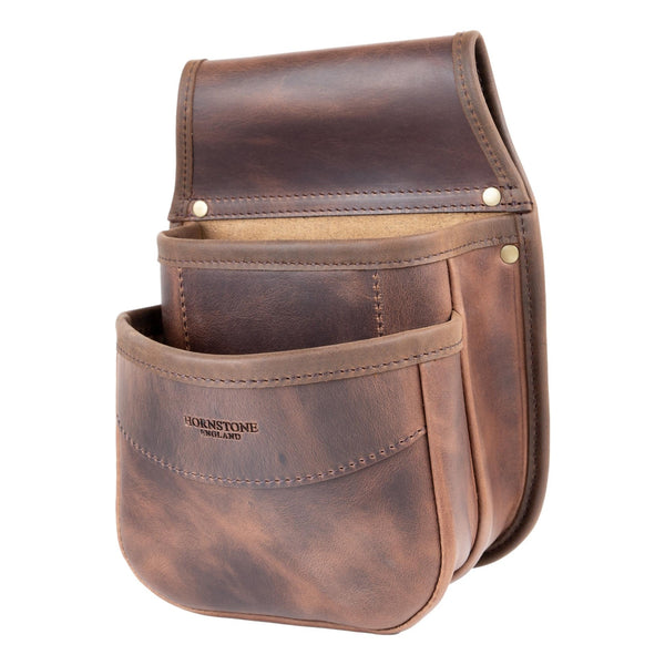Shotgun Cartridge Pouch Old Brown Leather Double Pocket RGB/DP
