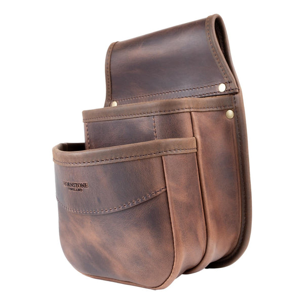 Shotgun Cartridge Pouch Old Brown Leather Double Pocket RGB/DP