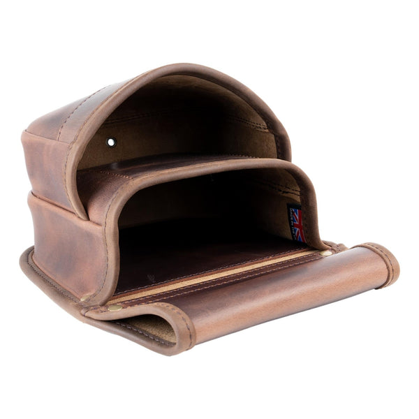 Shotgun Cartridge Pouch Old Brown Leather Double Pocket RGB/DP