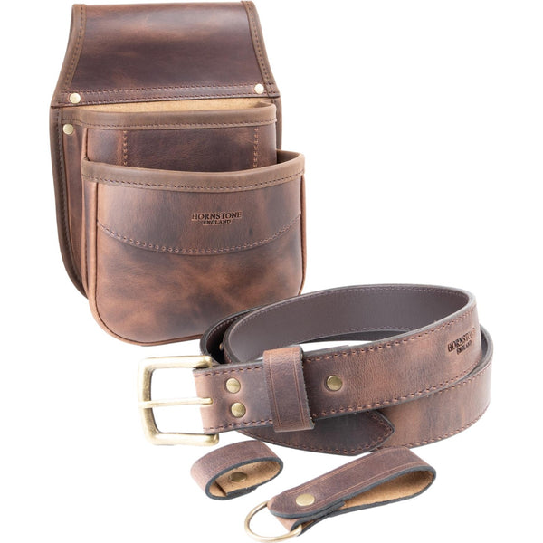 Shotgun Cartridge Pouch Old Brown Leather Double Pocket RGB/DP