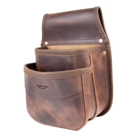 Shotgun Cartridge Pouch Old Brown Leather Double Pocket RGB/DP