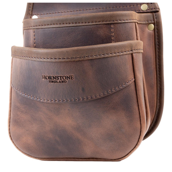 Shotgun Cartridge Pouch Old Brown Leather Double Pocket RGB/DP