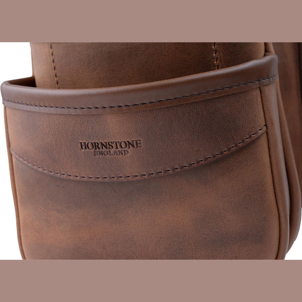 Double Pocket Shotgun Cartridge Pouch Spiced Tan Distressed Leather. RGB/DP