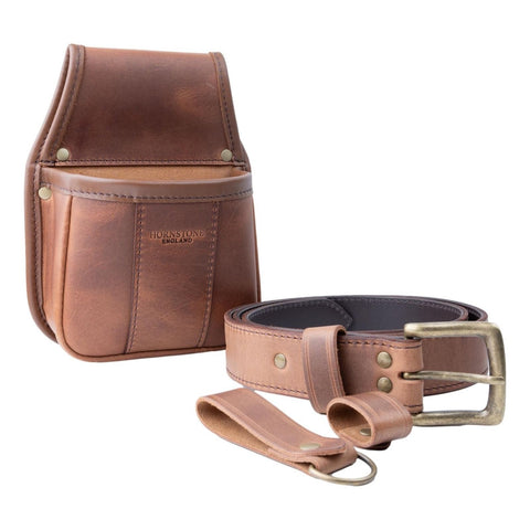 Leather Cartridge Pouch Spiced Tan Leather Holds 1 x Box or Loose Shells.RGB25