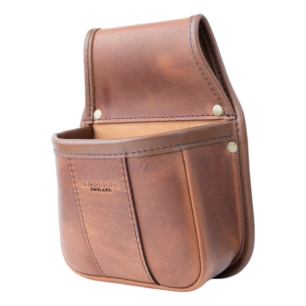 Leather Cartridge Pouch Spiced Tan Leather Holds 1 x Box or Loose Shells.RGB25