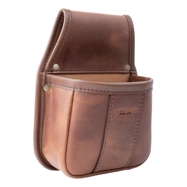 Leather Cartridge Pouch Spiced Tan Leather Holds 1 x Box or Loose Shells.RGB25