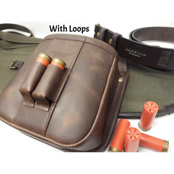 Shotgun Cartridge Pouch Vintage Brown Leather Holds RGB 50