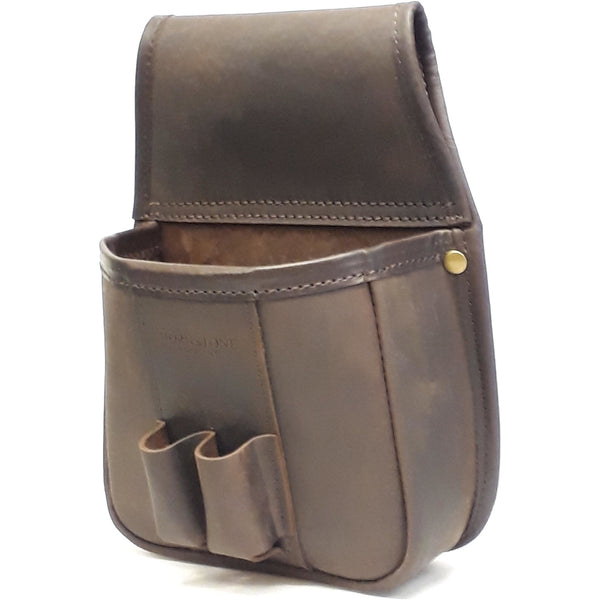 Shotgun Cartridge Pouch Vintage Brown leather holds RGB 40