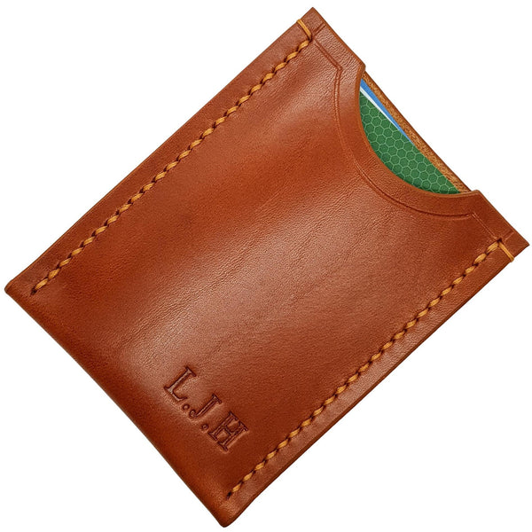 Card Holder Wallet Saddle Veg Tan Leather