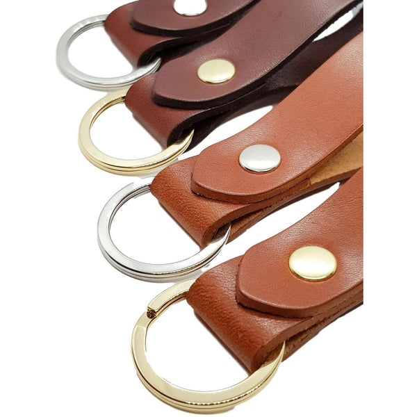 Keyring Chestnut Vegetable Tanned Leather