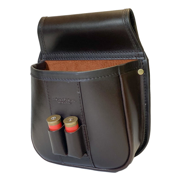Shotgun Cartridge Pouch Rich Brown Veg Tanned Leather Holds RGB 50