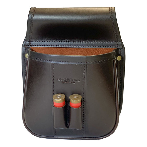 Shotgun Cartridge Pouch Rich Brown Veg Tanned Leather Holds RGB 50