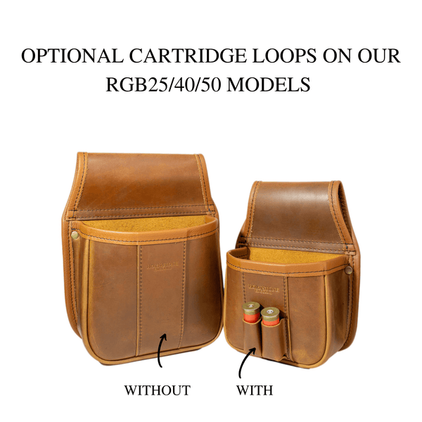 Shotgun Cartridge Pouch Spiced Tan leather holds 40 RGB 40