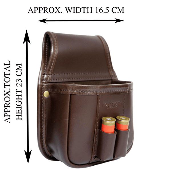 Cartridge Pouch RGB25 Chestnut Brown Leather Holds 1 x Box or Loose Shells Optional Loops And Linings