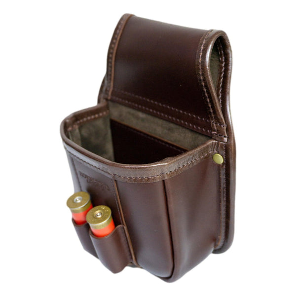 Cartridge Pouch RGB25 Chestnut Brown Leather Holds 1 x Box or Loose Shells Optional Loops And Linings