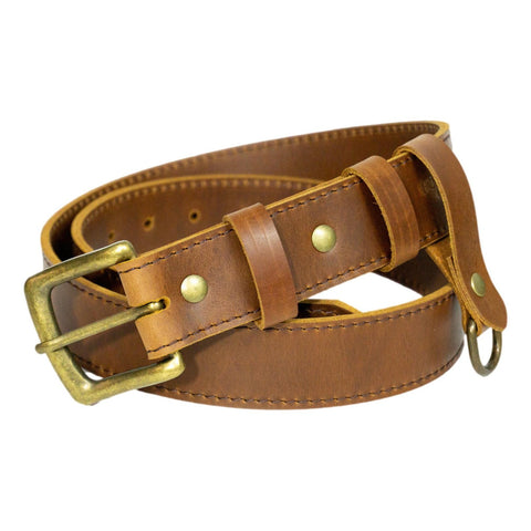 Leather Belt / Spiced Tan Matt Finish Leather Belt 9 Hole.